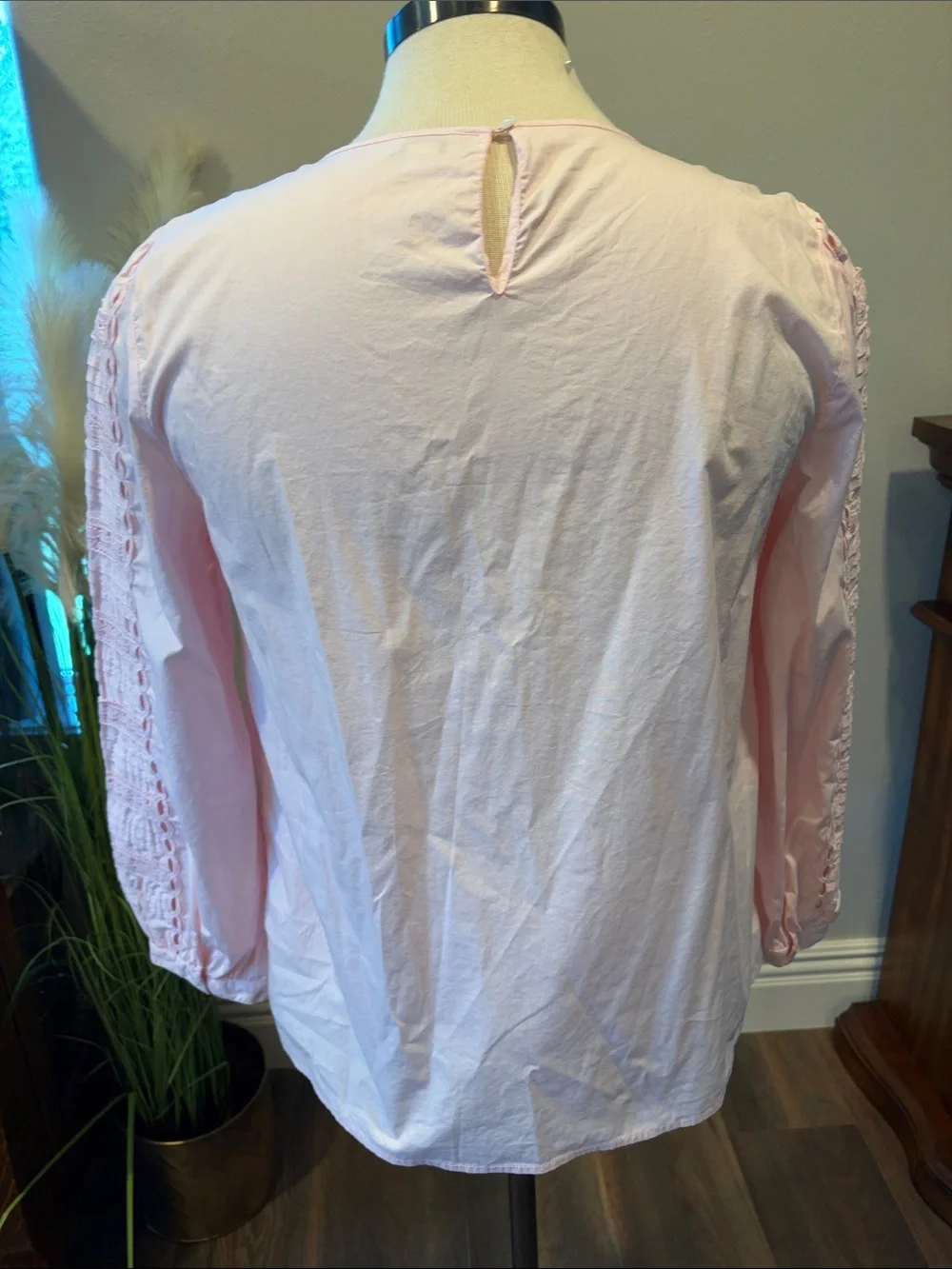 J. CREW Light Pink Long Sleeve Blouse - Large